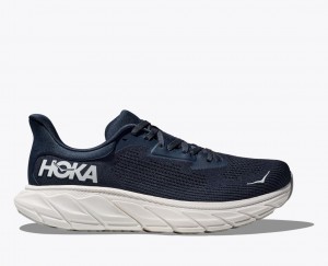 HOKA Arahi 7 Men's Running Shoes Navy / White | TNG849357