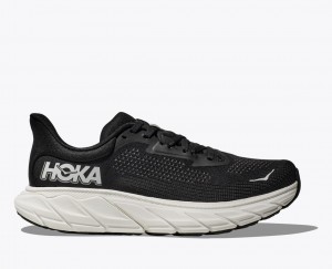 HOKA Arahi 7 Women's Running Shoes Black / White | OPC809726