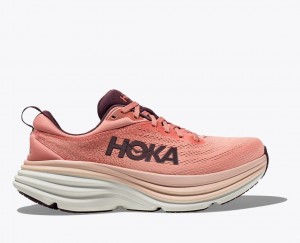 HOKA Bondi 8 Men's Running Shoes Coral | JBQ591428