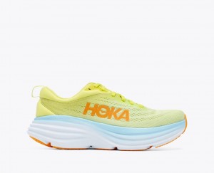 HOKA Bondi 8 Men's Running Shoes Light Green / Light Blue | LSA570486