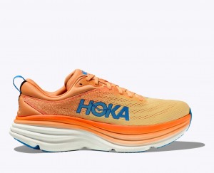 HOKA Bondi 8 Men's Running Shoes Orange / Light Orange | GFK092158