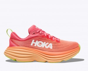 HOKA Bondi 8 Women's Running Shoes Coral | IJO068392