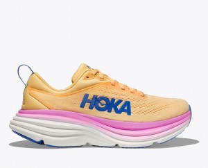 HOKA Bondi 8 Women's Running Shoes Light Orange / Pink | QTR934658