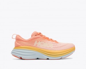 HOKA Bondi 8 Women's Running Shoes Light Coral | TUX270695