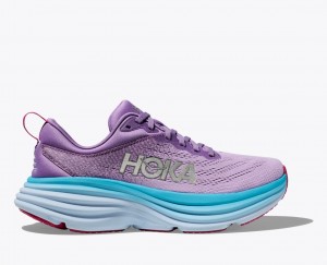 HOKA Bondi 8 Women's Running Shoes Purple / Blue | DKO576324