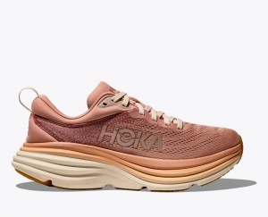 HOKA Bondi 8 Women's Running Shoes Rose Gold | IRA213597