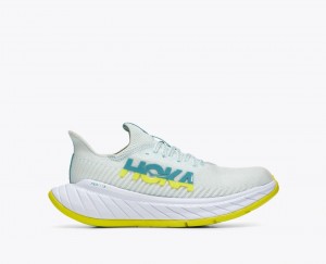 HOKA Carbon X 3 Women's Running Shoes White / Green | QGU182647