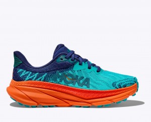 HOKA Challenger 7 Women's Trail Running Shoes Turquoise / Navy | ABW708469