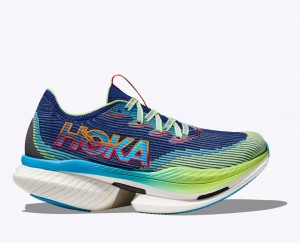 HOKA Cielo X1 Women's Running Shoes Navy / Green | FNO810762