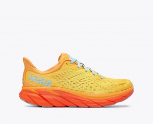 HOKA Clifton 8 Men's Running Shoes Orange / Yellow | KZW958306