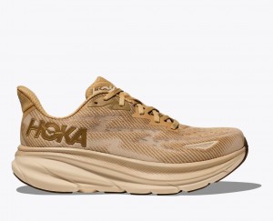 HOKA Clifton 9 Men's Running Shoes Beige / Brown | WCF796041