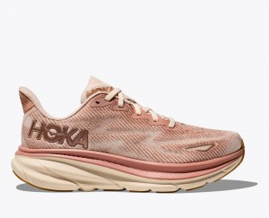 HOKA Clifton 9 Women's Running Shoes Beige | GBF653214