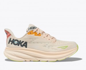 HOKA Clifton 9 Women's Running Shoes Light Beige / Multicolor | SQD051374