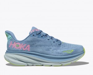 HOKA Clifton 9 Women's Running Shoes Light Blue | BOE205841