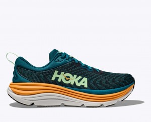 HOKA Gaviota 5 Men's Running Shoes Dark Turquoise / Black | TXJ720563