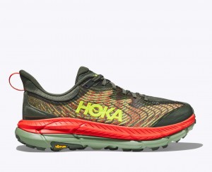 HOKA Mafate Speed 4 Men's Trail Running Shoes Olive / Red | ASN504267