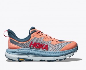 HOKA Mafate Speed 4 Women's Trail Running Shoes Grey / Coral | RIX412089