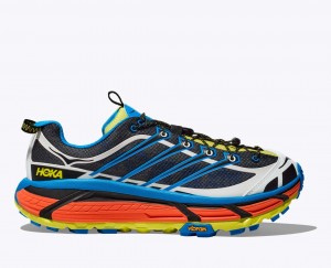 HOKA Mafate Three2 Women's Trail Running Shoes Black / Blue | FTE107394