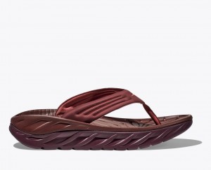 HOKA ORA Recovery Men's Flip Flops Dark Red | DPS943501