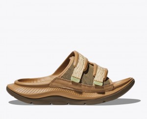 HOKA Ora Luxe Men's Slide Brown | EBG734201