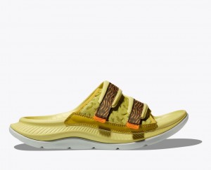 HOKA Ora Luxe Men's Slide Khaki / Brown | OFM164378