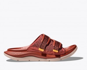 HOKA Ora Luxe Men's Slide Red Brown | ZSL092568