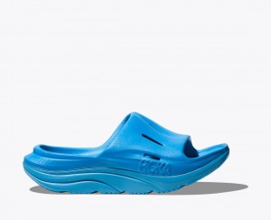 HOKA Ora Recovery 3 Kids' Slides Blue | LNI132596