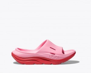 HOKA Ora Recovery 3 Kids' Slides Pink / Red | HTI946283