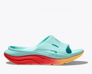 HOKA Ora Recovery 3 Women's Slide Light Turquoise / Orange | RYC893641