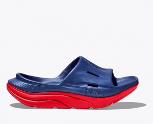 HOKA Ora Recovery 3 Women's Slide Navy / Red | QEK296543