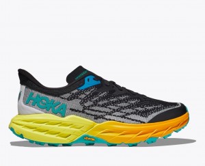 HOKA Speedgoat 5 Men's Trail Running Shoes Black / Grey / Orange | CSA426057