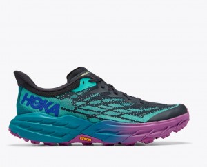 HOKA Speedgoat 5 Men's Trail Running Shoes Turquoise / Black | RDX905816