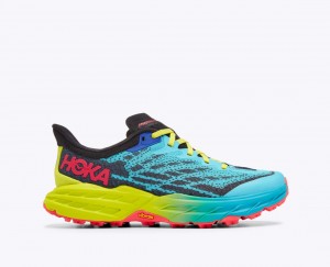 HOKA Speedgoat 5 Women's Trail Running Shoes Blue / Navy / Green | YZU470923