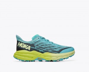 HOKA Speedgoat 5 Women's Trail Running Shoes Turquoise / Navy | AQV529047