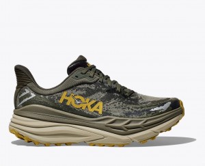 HOKA Stinson 7 Men's Trail Running Shoes Olive / Black | BNQ759108