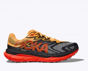 HOKA Tecton X 2 Men's Trail Running Shoes Black / Orange / Red | LZY739501