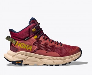 HOKA Trail Code GTX Men's Hiking Boots Red Brown | DQA374510