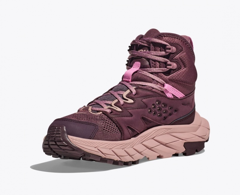 HOKA Anacapa Breeze Mid Women's Hiking Boots Burgundy | SWE025746