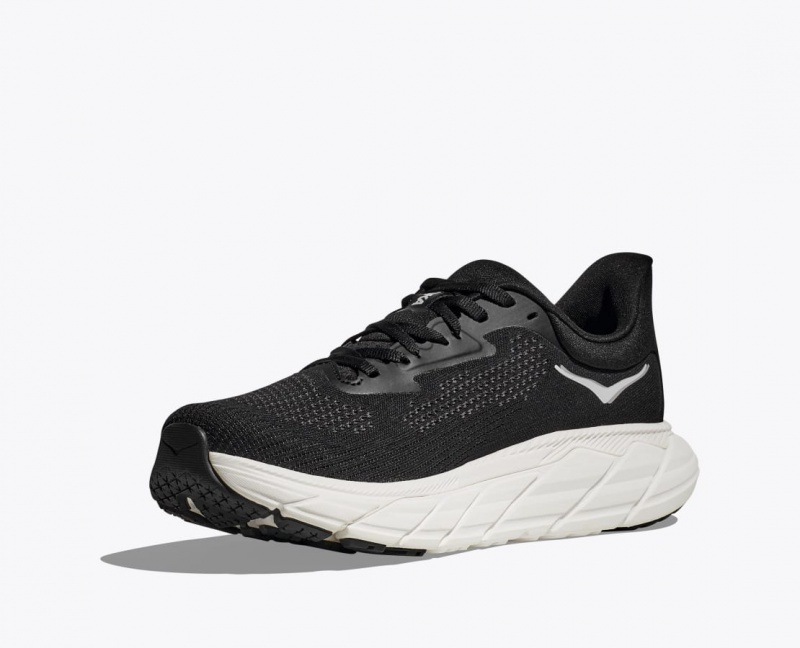 HOKA Arahi 7 Men's Running Shoes Black / White | KOE592614