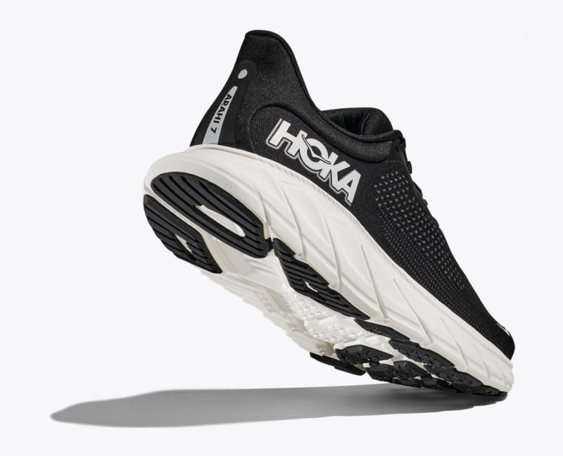 HOKA Arahi 7 Men's Running Shoes Black / White | KOE592614