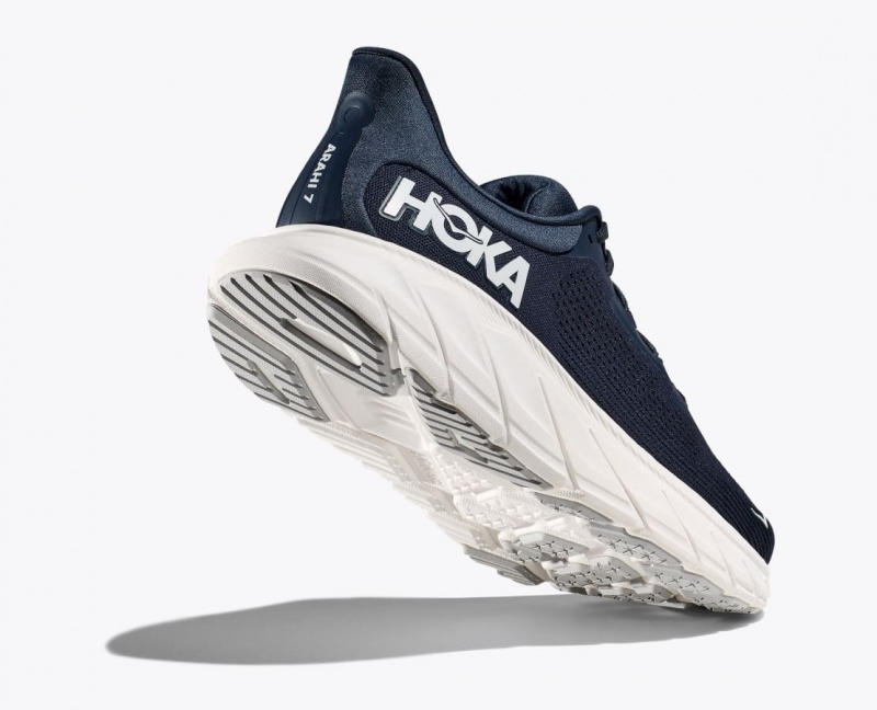 HOKA Arahi 7 Men's Running Shoes Navy / White | TNG849357