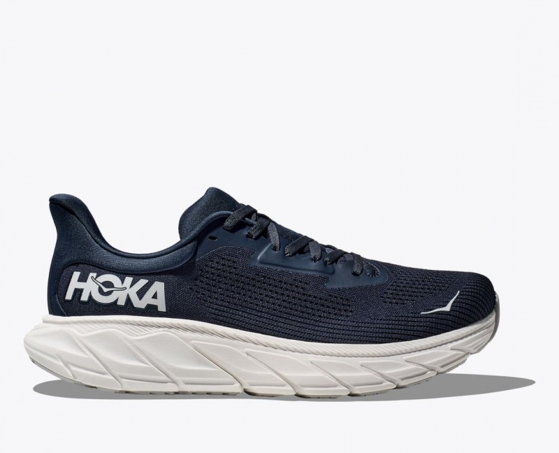 HOKA Arahi 7 Men\'s Running Shoes Navy / White | TNG849357