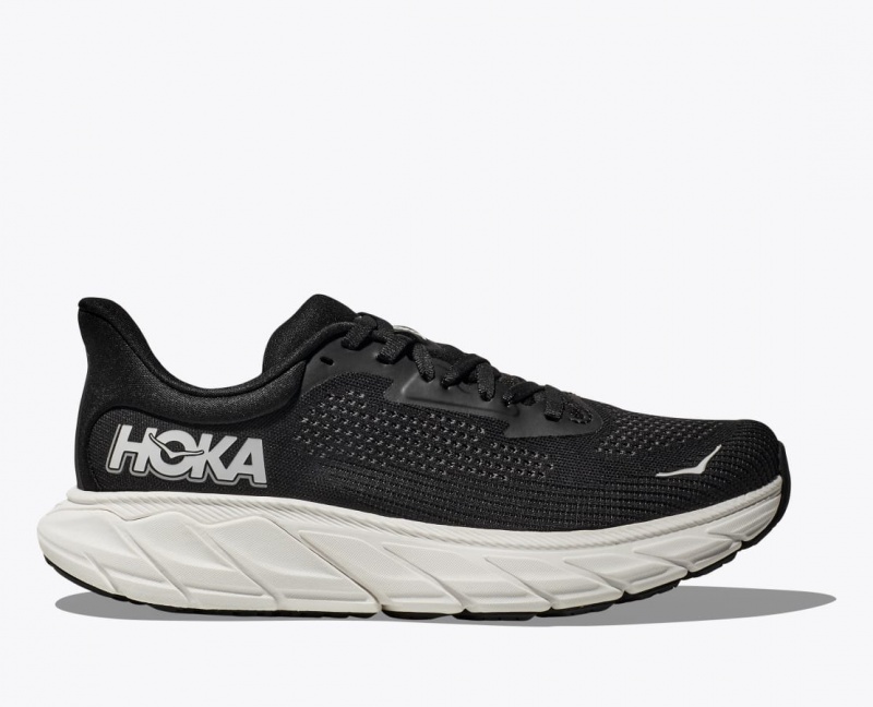 HOKA Arahi 7 Women\'s Running Shoes Black / White | OPC809726