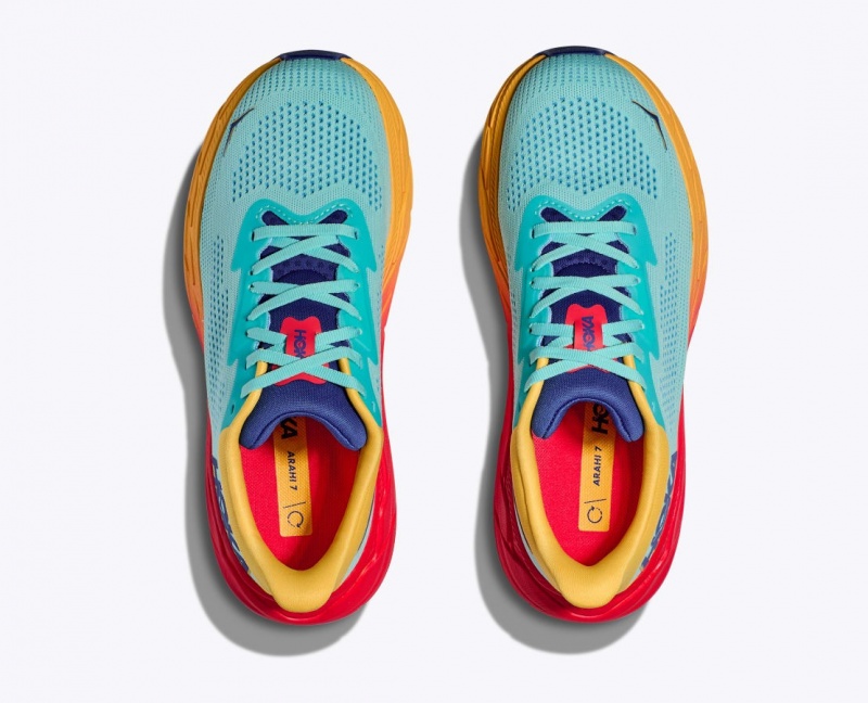 HOKA Arahi 7 Women's Running Shoes Turquoise / Orange | TPD568721