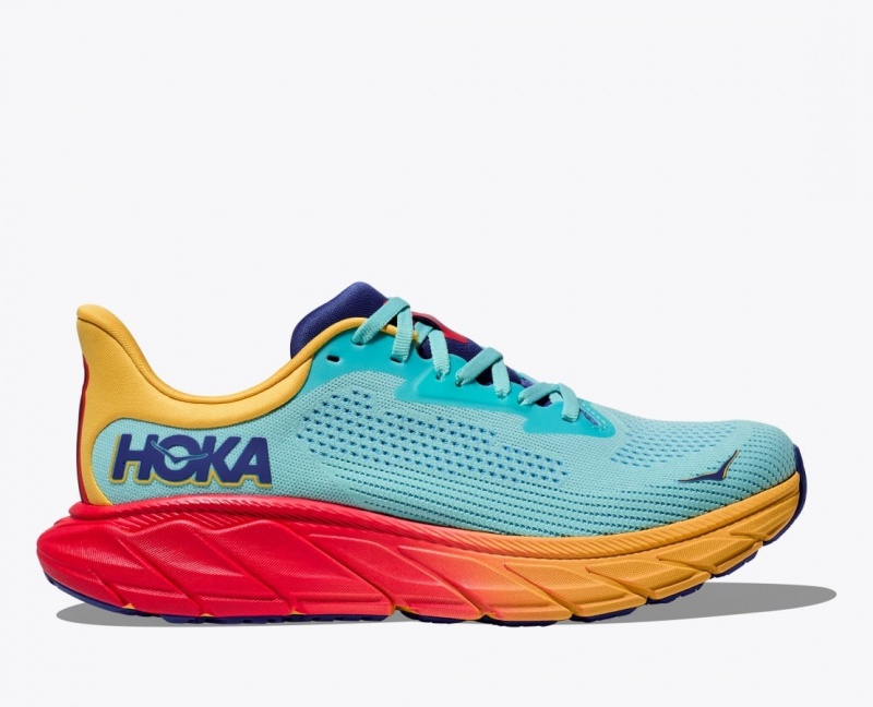 HOKA Arahi 7 Women\'s Running Shoes Turquoise / Orange | TPD568721