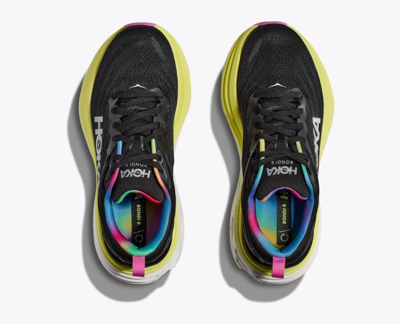 HOKA Bondi 8 Men's Running Shoes Black / Multicolor | FVB052384