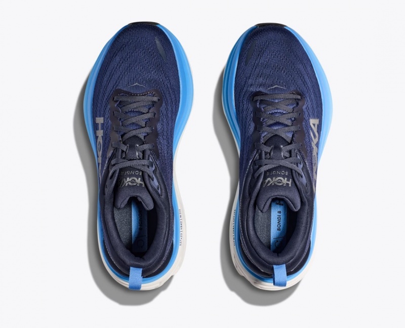 HOKA Bondi 8 Men's Running Shoes Dark Blue / Blue | RKG894513