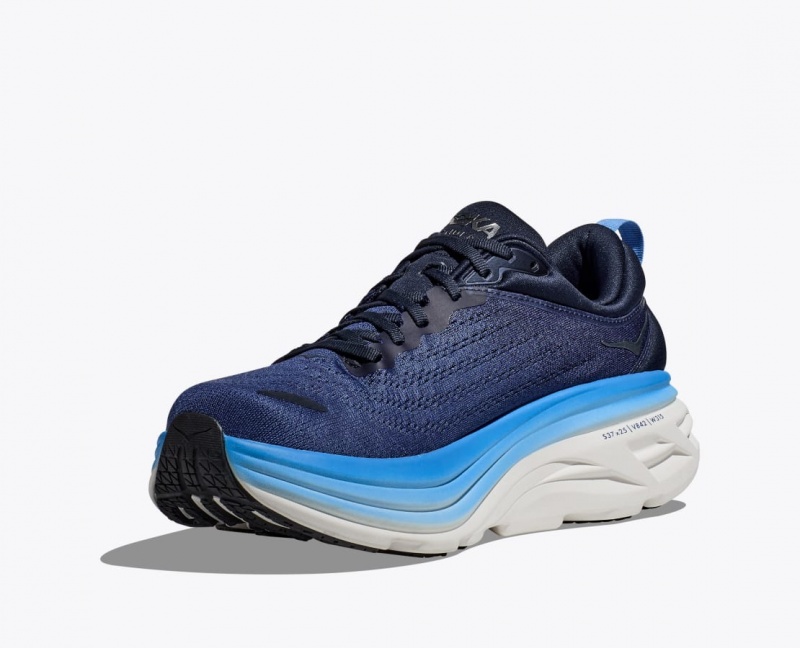 HOKA Bondi 8 Men's Running Shoes Dark Blue / Blue | RKG894513