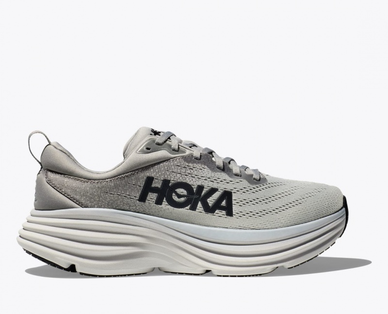 HOKA Bondi 8 Men\'s Running Shoes Grey | KOV176049