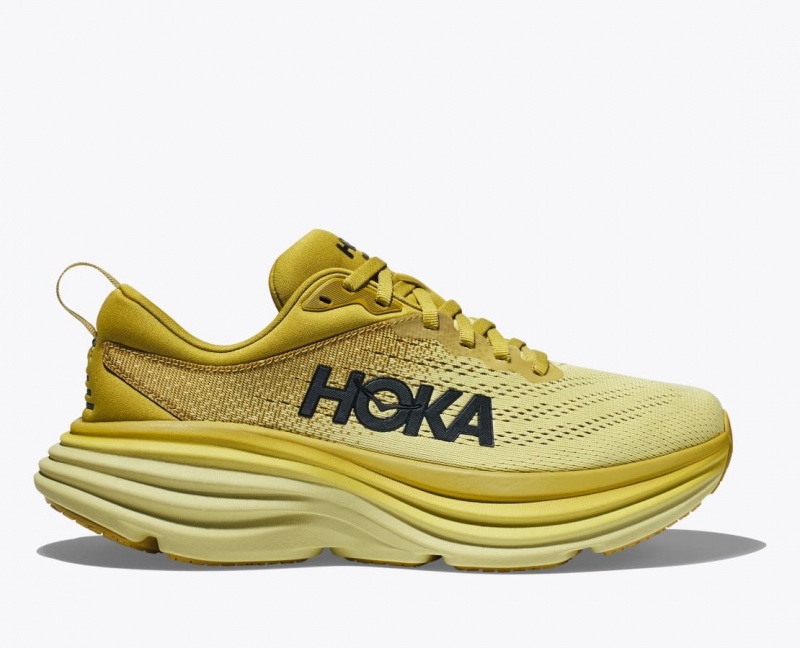 HOKA Bondi 8 Men\'s Running Shoes Khaki | OWX486573